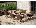 Klapptisch Bistro Edelstahl quadratisch - 95 x 95 cm Teak natur