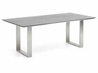 Tisch Noah Profilkufe Edelstahl - 180 x 95 cm HPL Zement-Design