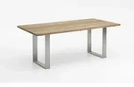 Tisch Noah Profilkufe Edelstahl - 180 x 95 cm Teak recycled