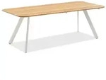 Tisch Muro Stativprofil ivory - 160 x 95 cm Teak ge&ouml;lt