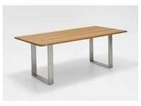 Tisch Noah Profilkufe Edelstahl - 160 x 95 cm Teak geölt