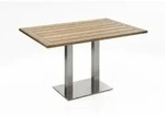 Klapptisch Bistro Edelstahl rechteckig - 140 x 95 cm Teak recycled