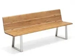 Bank Nova Edelstahl - 180 cm Teak geb&uuml;rstet