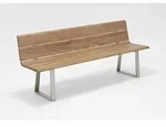 Bank Nova Edelstahl - 200 cm Teak recycled