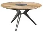 Tisch Nexor - 160 cm rund Teak ge&ouml;lt