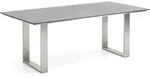 Tisch Noah Profilkufe Edelstahl - 220 x 95 cm HPL Beton-Design
