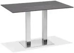Klapptisch Bistro Edelstahl rechteckig - 140 x 95 cm HPL Beton-Design