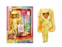 Rainbow High - Jr High PJ Party Sunny (Yellow) 9” Posable Doll in a Yellow PJ...