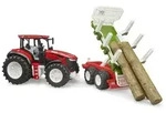 bruder - ROADMAX Traktor mit R&uuml;ckeanh&auml;nger und 3 Baumst&auml;mmen
