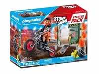 71256 Starter Pack Stuntshow Motorrad mit Feuerwand - Playmobil