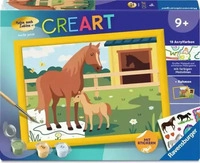 Ravensburger 12023187, Ravensburger CreArt, Malen nach Zahlen Kinder - Pferdemama und