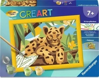 Ravensburger 12023177, Ravensburger CreArt, Malen nach Zahlen Kinder - Baby Leopard