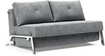 INNOVATION LIVING Schlafsofa Cubed Chrom Stoff Grau Granit 140 cm