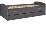 Inter Link Funktionsbett Lena 90 x 200 cm Holz Grau