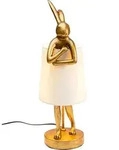 KARE DESIGN Tischleuchte Animal Rabbit Polyresin Wei&szlig; / Gold 50 cm
