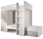BEGABINO Etagenbett Maxi 90 x 200 cm Dekor Wei&szlig;