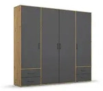 rauch BLUE Kleiderschrank Voyager 187 x 194 cm Dekor Grau-Metallic / Eiche...