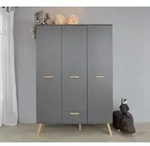 trendteam Kleiderschrank Mats 130 x 190 cm Dekor Grau