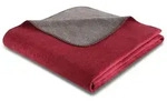 Biederlack Kuscheldecke Melange 150 x 200 cm Mischgewebe Rot Dunkelrot
