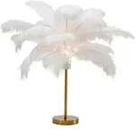 KARE DESIGN Tischleuchte Feather Palm Alu, Eisen, Stahl & Metall Wei&szlig;