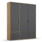 rauch BLUE Kleiderschrank Voyager 140 x 194 cm Dekor Grau-Metallic