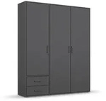 rauch BLUE Kleiderschrank Voyager 140 x 194 cm Dekor Grau-Metallic