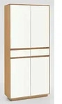 Voss M&ouml;bel Dielenschrank V100 Lack Wei&szlig;, Braun Wei&szlig; / Eiche
