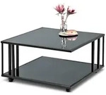 Couchtisch Paris 2 Glas Schwarz
