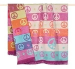 pad Kuscheldecke Peace 150 x 200 cm Mischgewebe Violett Lila
