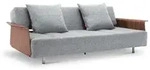 INNOVATION LIVING Schlafsofa mit Armlehnen Long Horn Excess Stoff Grau Granit
