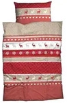 Casatex Biber-Bettw&auml;sche Garmisch 155 x 220 cm Biber Rot-Beige