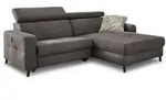 Ecksofa mit Funktion Doppio Mikrofaser Grau Dunkelgrau