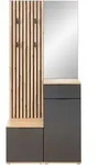 Kompaktgarderobe Simple Dekor Grau Anthrazit