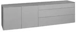 M&auml;usbacher TV-Lowboard Monza Glas Kreidegrau