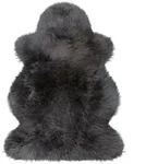 Schaffell 68 x 100 cm Wolle Schwarz