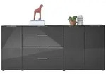 Kommode Santorin Glas Grau Anthrazit