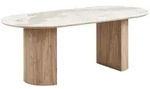 Esstisch Veria 210 x 100 cm Keramik Wei&szlig;