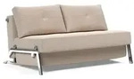 INNOVATION LIVING Schlafsofa Cubed Chrom Stoff Sand Grey 140 cm