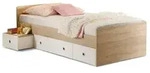 BEGABINO Kojenbett Wiki 90 x 200 cm Holzoptik Braun Eiche Sonoma