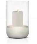 blomus Windlicht Calma Stein, Marmor, Granit Grau Hellgrau M (Medium)