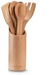 K&uuml;chenhelferset Bamboo 7tlg. Bambus Braun