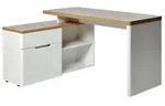 Jahnke Eckschreibtisch CU-Libre 150 E Holzoptik Wei&szlig;, Braun Wei&szlig; / Eiche