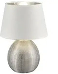 Reality Leuchten Tischleuchte Luxor Keramik Silber 35 cm