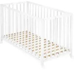 roba Baumann Babybett Fold Up 60 x 120 cm Lack Wei&szlig;