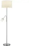 Trio Stehlampe Hotel Stoff Wei&szlig; / Silber
