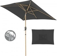 Doppler Marktschirm Grau Alu Wood 140 x 200 cm