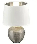 Reality Leuchten Tischleuchte Luxor Keramik Silber 26 cm