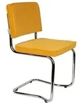 2er-Set Zuiver Freischwinger Ridge Rib Stoff Gelb