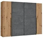 FORTE Schwebet&uuml;renschrank Narago 270 x 210 cm Holzoptik Artisan-Eiche / Betonoptik