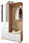 Kompaktgarderobe Entra Dekor Wei&szlig;, Braun Wei&szlig; / Eiche